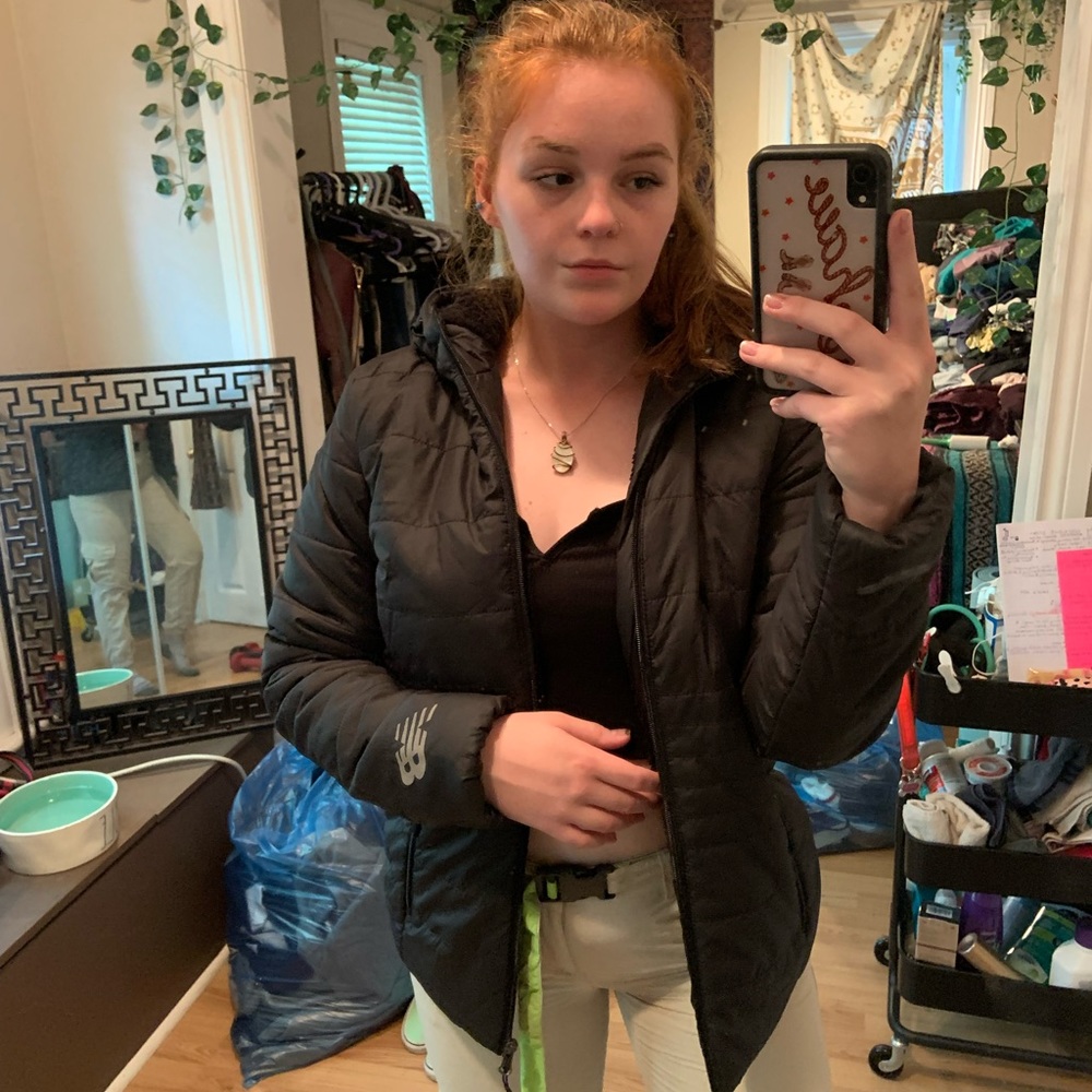 Sherpa lined black New Balance coat